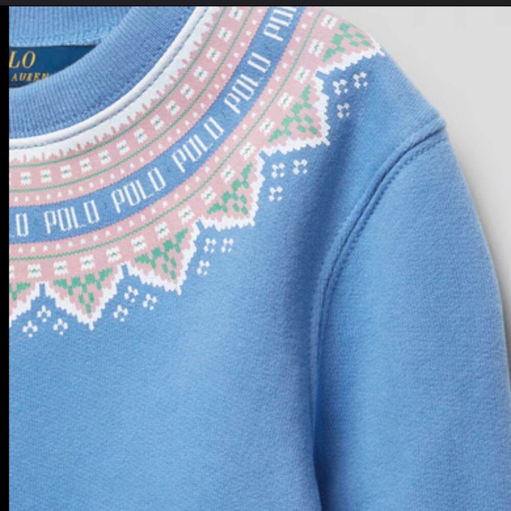 Polo Ralph Lauren blue, cotton blend, logo print at the neckline, new size 4T